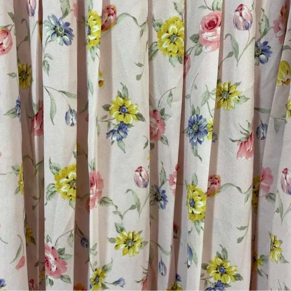 Susan Bristol New Traditions Made In USA Pleated Floral Pink Midi Skirt Size XL - Picture 7 of 8